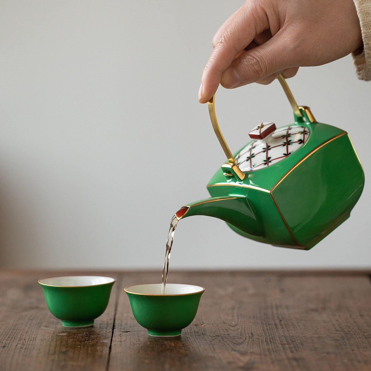 Japanese Ceramic Tea Set Jade Green | Zensho Teapot