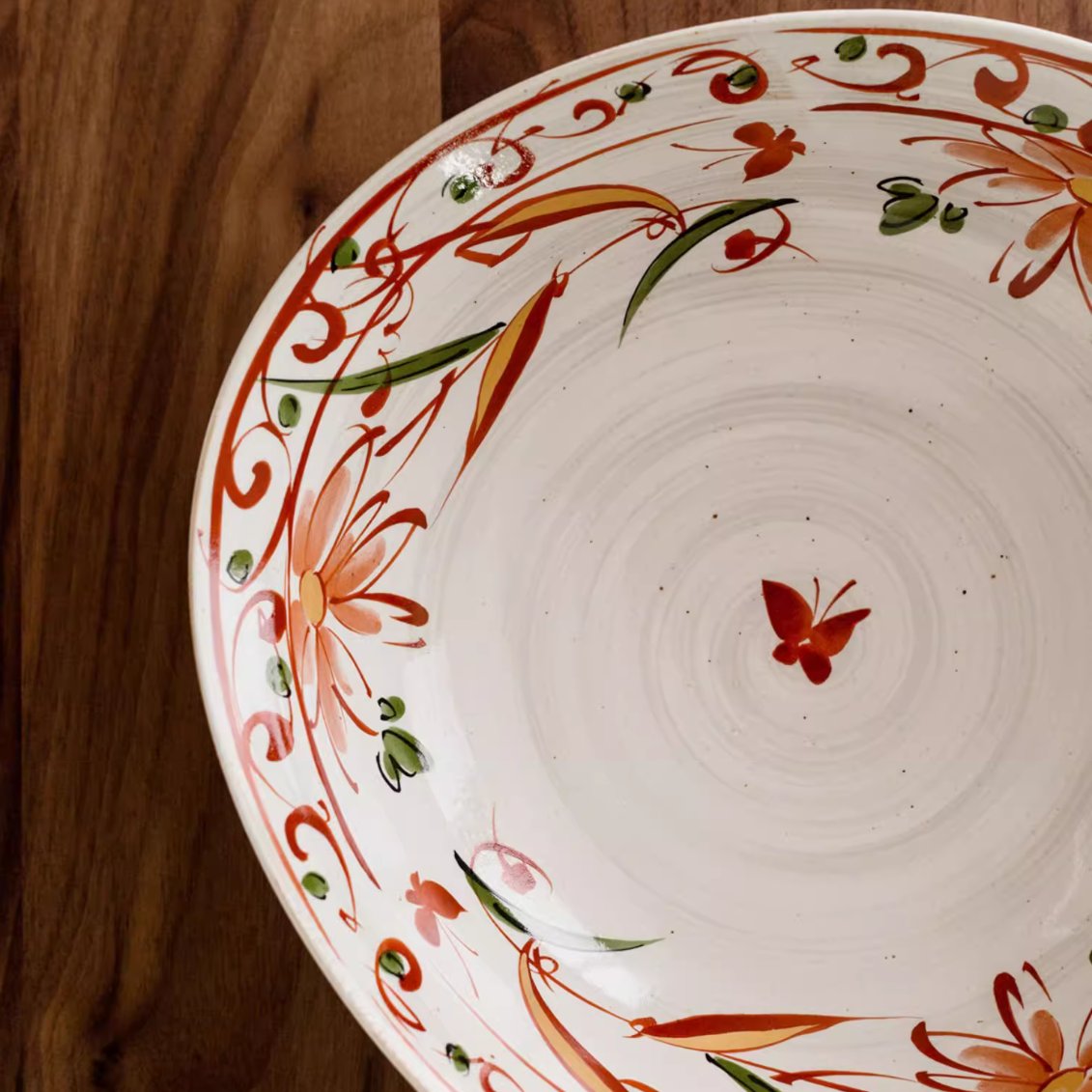 Japanese Ceramic Dish Set – Mino Ware Akae Red Butterfly