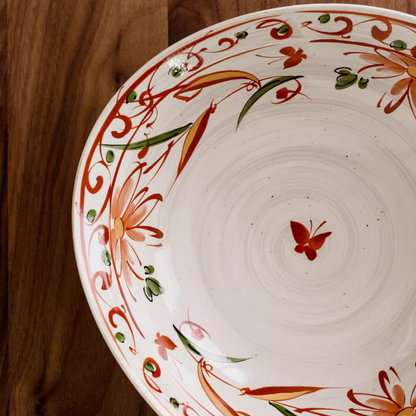 Japanese Ceramic Dish Set – Mino Ware Akae Red Butterfly