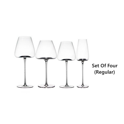 Burgundy Wine Glasses Crystal Red Stem – Wide Bowl Pinot Noir Glass Set | Regular & Red Stem Styles