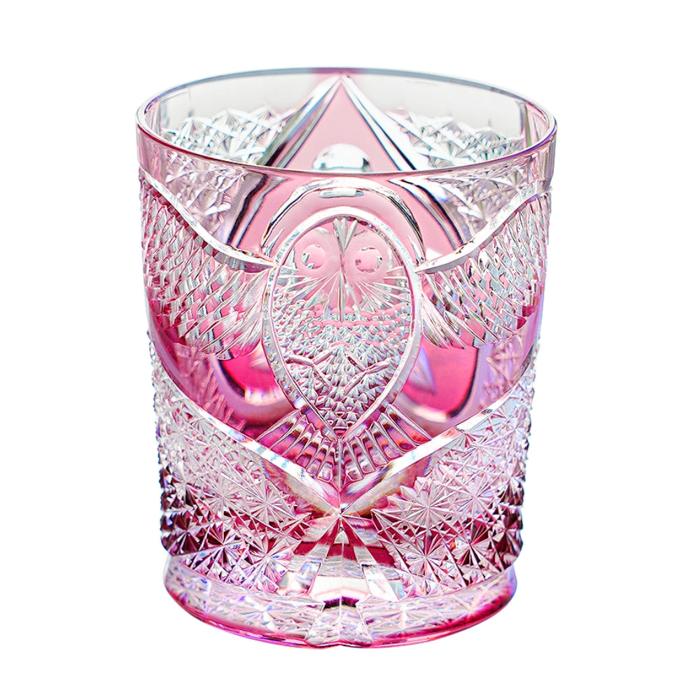 Whiskey Glass Ruby Nocturne | Edo Kiriko Pink Crystal Night Artisan