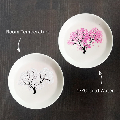 Sake Cup Set – Mino Ware Color-Changing Sakura Ceramic