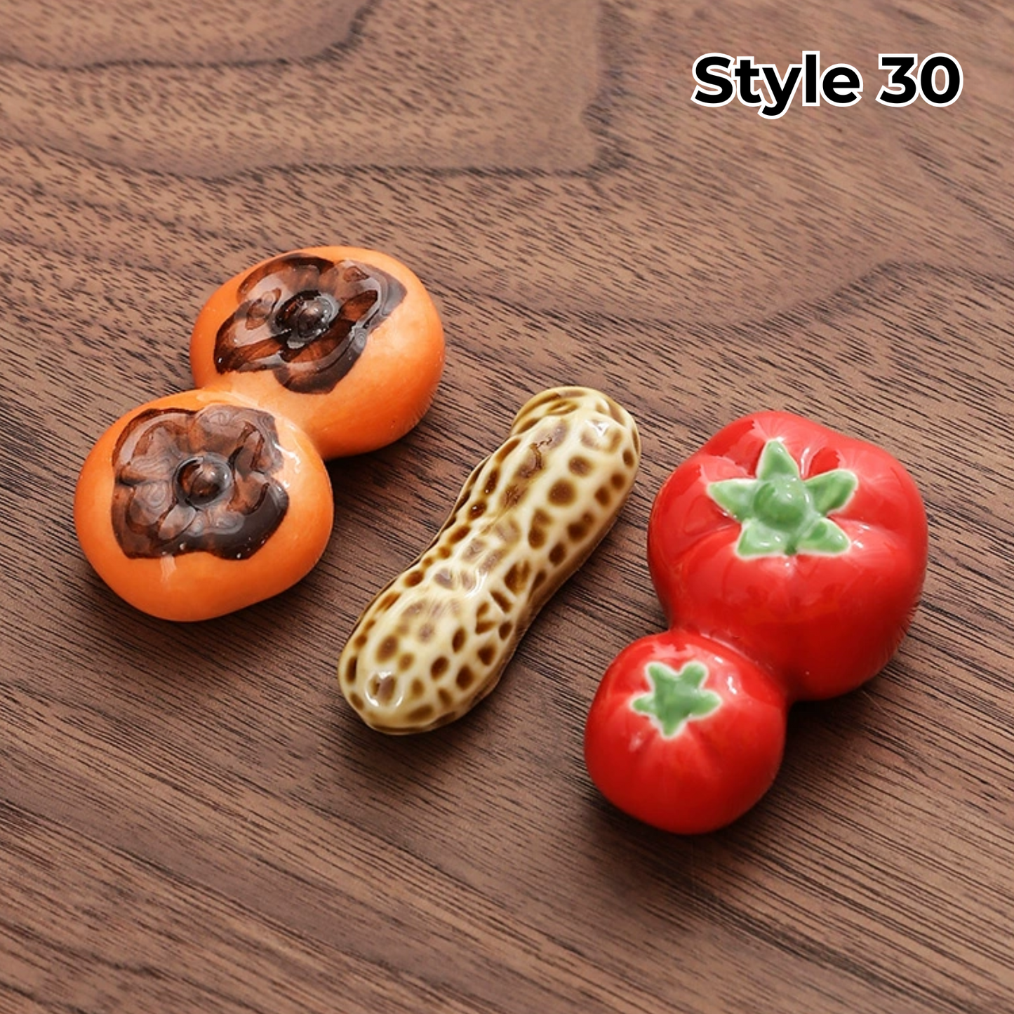 Chopstick Rest Ceramic Handcrafted Animal Fruit Design Japanese Table Decor Set of 3 Cute Chopstick Holder