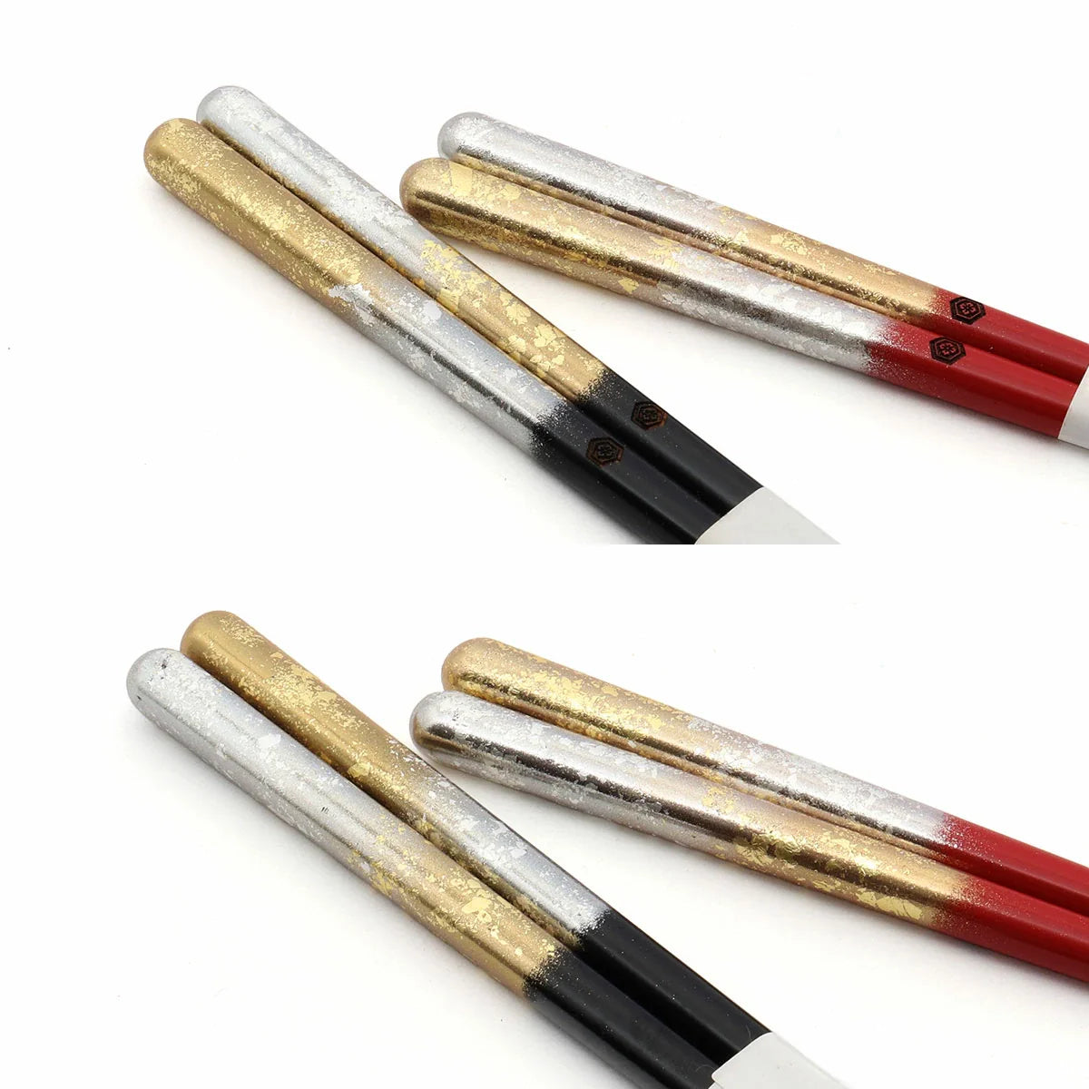 Gold Silver Chopsticks Gift Set | Lacquer Crane Wedding Couple