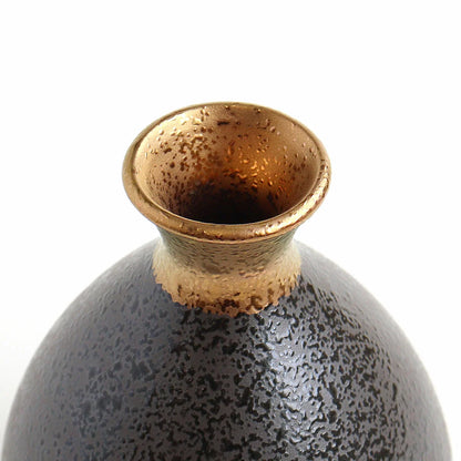 Japanese Sake Set – Kinsai Gold Interior Charcoal Wooden Box