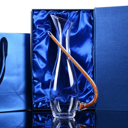 Wine Decanter Crystal Stem with Crystal-Filled Stem & Gift Box – Lead-Free Sparkling Decanter