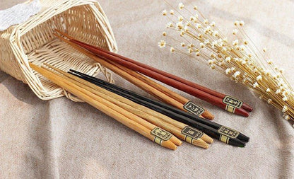 Wooden Chopsticks Set of 5 Pairs – Multi-Color with Gift Box