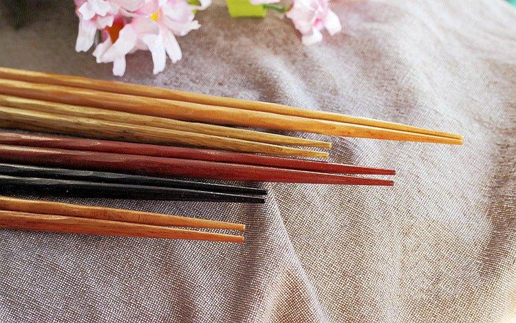 Wooden Chopsticks Set of 5 Pairs – Multi-Color with Gift Box
