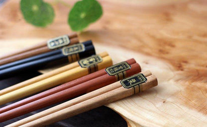 Wooden Chopsticks Set of 5 Pairs – Multi-Color with Gift Box