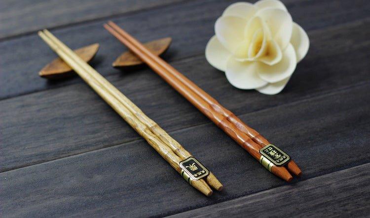 Wooden Chopsticks Set of 5 Pairs – Multi-Color with Gift Box