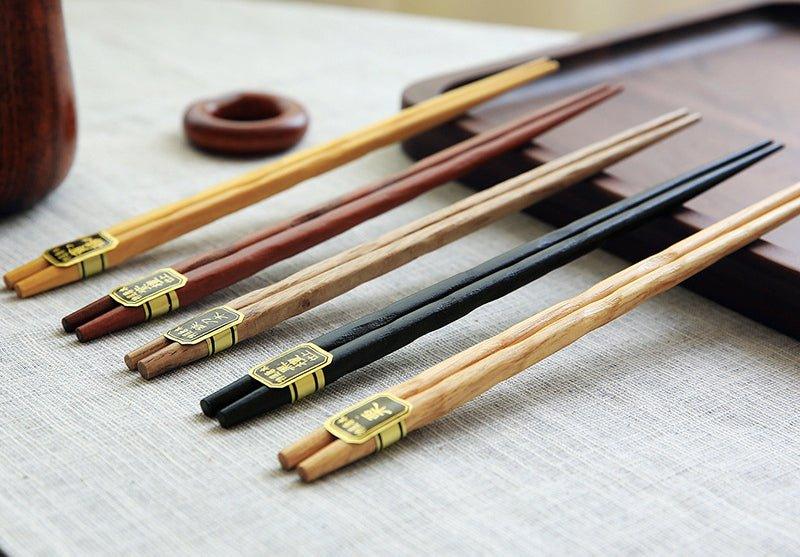 Wooden Chopsticks Set of 5 Pairs – Multi-Color with Gift Box