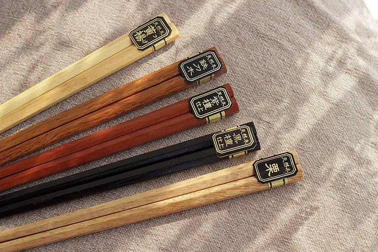 Wooden Chopsticks Set of 5 Pairs – Multi-Color with Gift Box