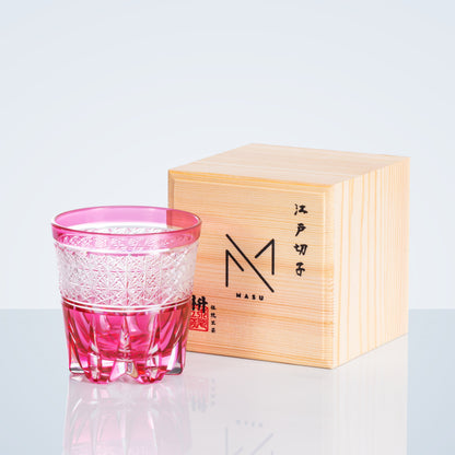 Whiskey Glass Sakura Radiance | Edo Kiriko Pink Cherry Blossom Crystal