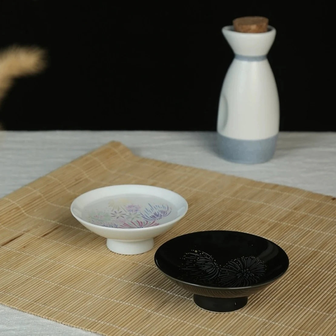 Sake Cup Set – Mino Ware Color-Changing Fireworks Ceramic