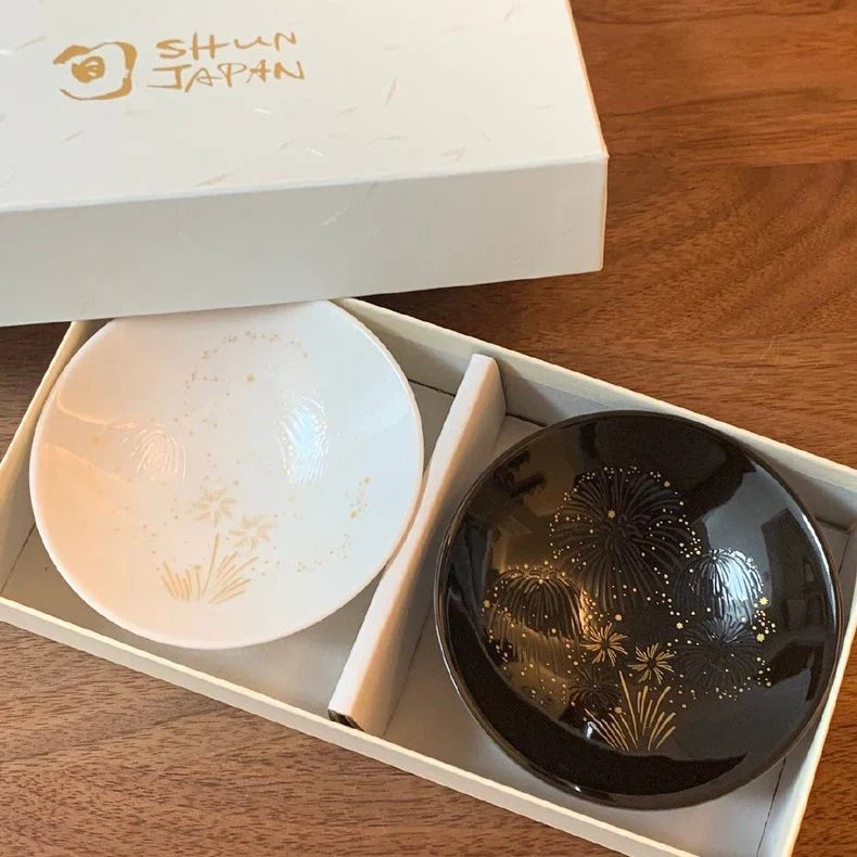 Sake Cup Set – Mino Ware Color-Changing Fireworks Ceramic