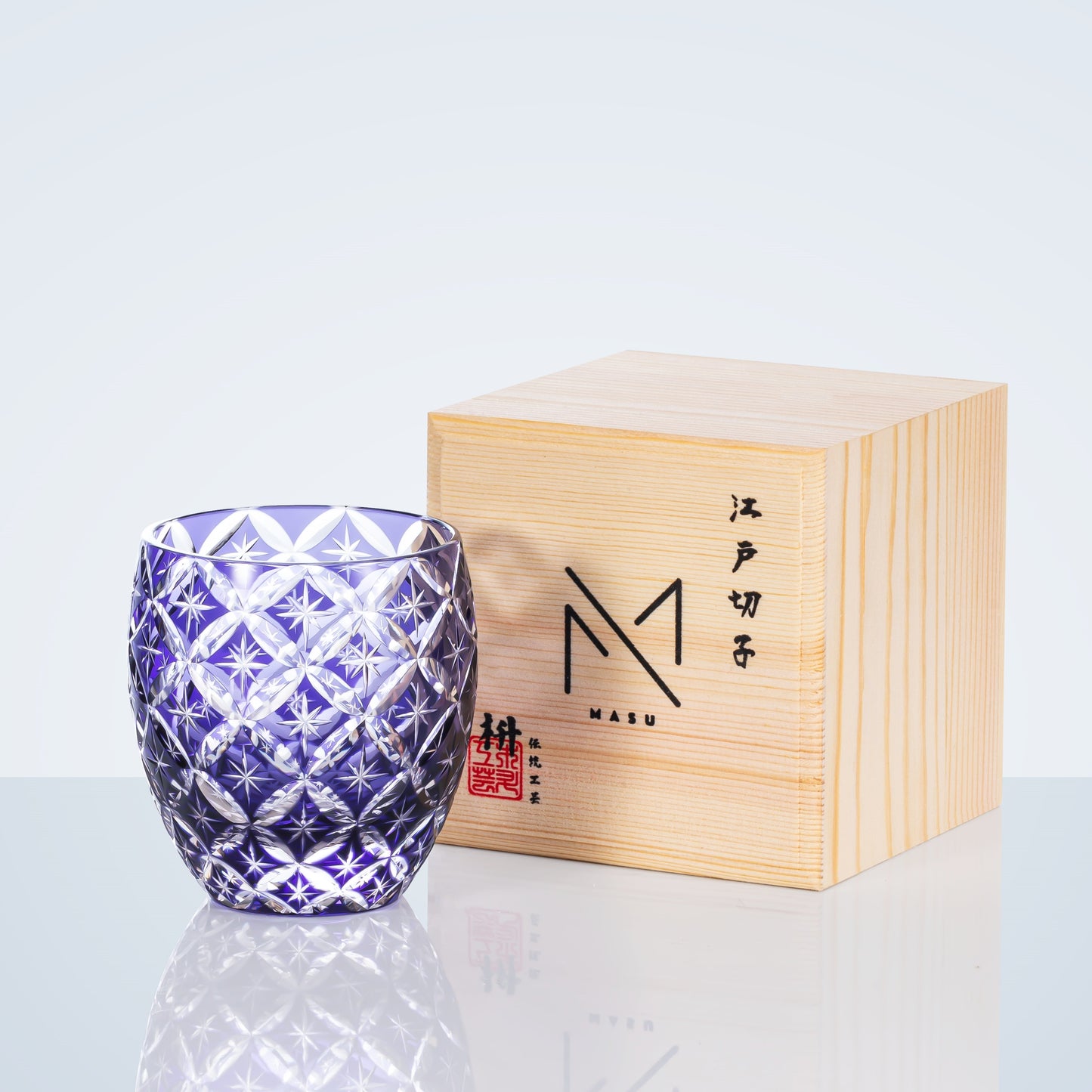 Whiskey Glass Violet Shippo – Edo Kiriko Infinity Pattern Crystal