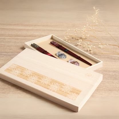 ISSOU Hanabi Wooden Chopsticks Wedding Gift His Hers Fireworks Box