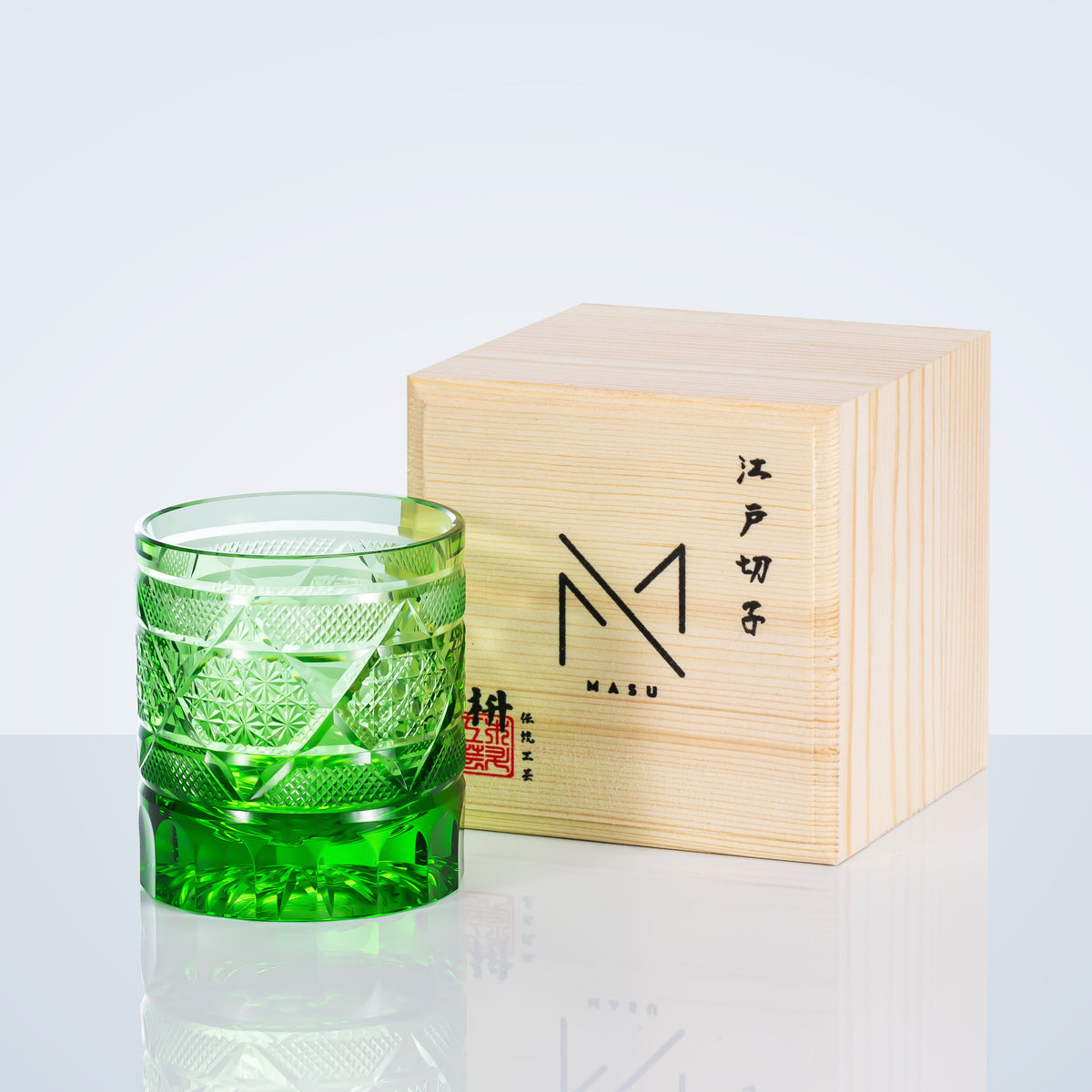 Whisky Tumbler Edo Kiriko Hexagonal Chrysanthemum Hand-Cut Crystal | Japanese Gift Glassware