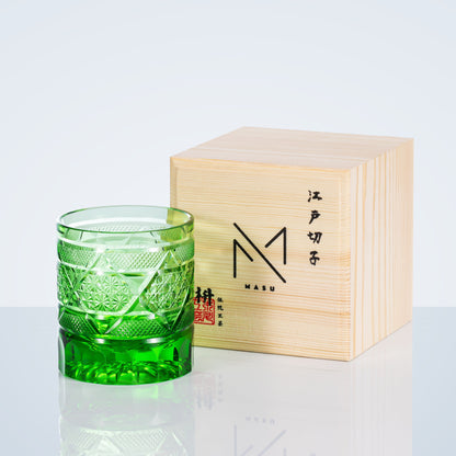 Whisky Tumbler Edo Kiriko Hexagonal Chrysanthemum Hand-Cut Crystal | Japanese Gift Glassware
