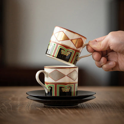 Japanese Couple Tea Cup Set – Mino Ware Gold Silver Diamond