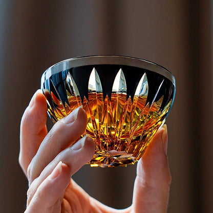 Sake Glass Edo Kiriko Lotus – Japanese Cut Crystal Drinking Glass Hasu Pattern
