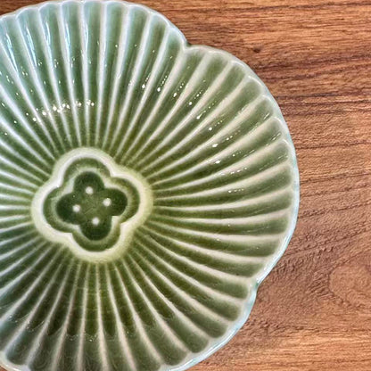 Sauce Plate Set of 5 – Mino Ware Aoi Kage Floral Relief