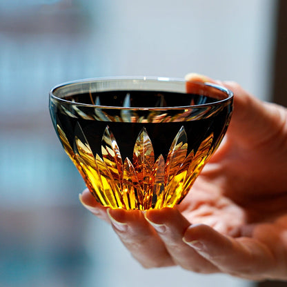 Sake Glass Edo Kiriko Lotus – Japanese Cut Crystal Drinking Glass Hasu Pattern