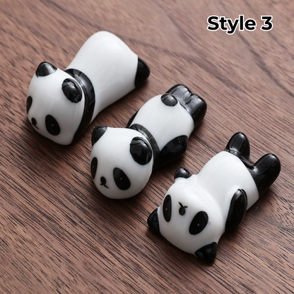 Chopstick Rest Ceramic Handcrafted Animal Fruit Design Japanese Table Decor Set of 3 Cute Chopstick Holder