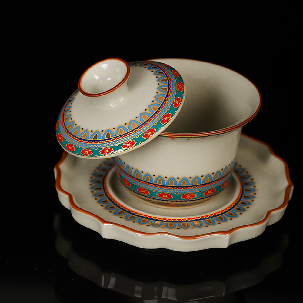 Gaiwan Ruyao Sky Blue Porcelain Dunhuang Baoxiang 160ml