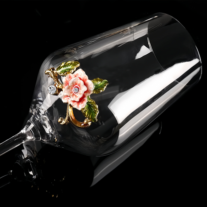 Wine Glass Set Floral Crystal with Decanter | Crimson Sapphire