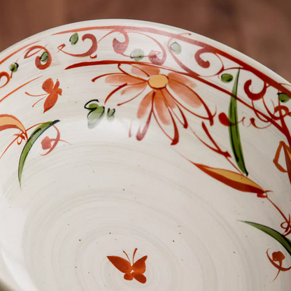 Japanese Ceramic Dish Set – Mino Ware Akae Red Butterfly
