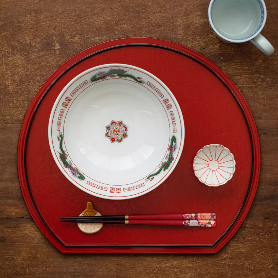 Japanese Ramen Bowl – Mino Ware Dragon & Phoenix Ceramic