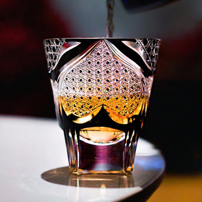 Whiskey Glass Spade Serenity – Edo Kiriko Poker Series Crystal