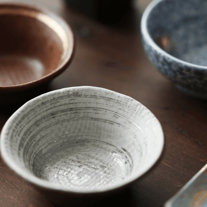 Japanese Tea Set for 6 | Golden Glazed Ceramic Teacups Handcrafted