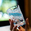Whiskey Glass Edo Kiriko Azure Koi – Hand-Cut Koi Fish Japanese Tumbler with Wooden Box