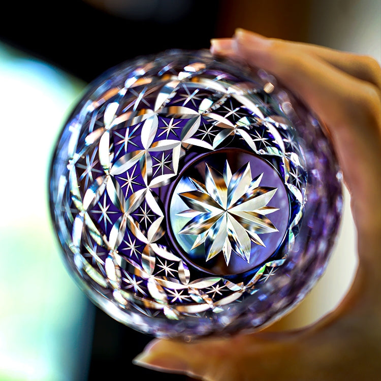 Whiskey Glass Violet Shippo – Edo Kiriko Infinity Pattern Crystal