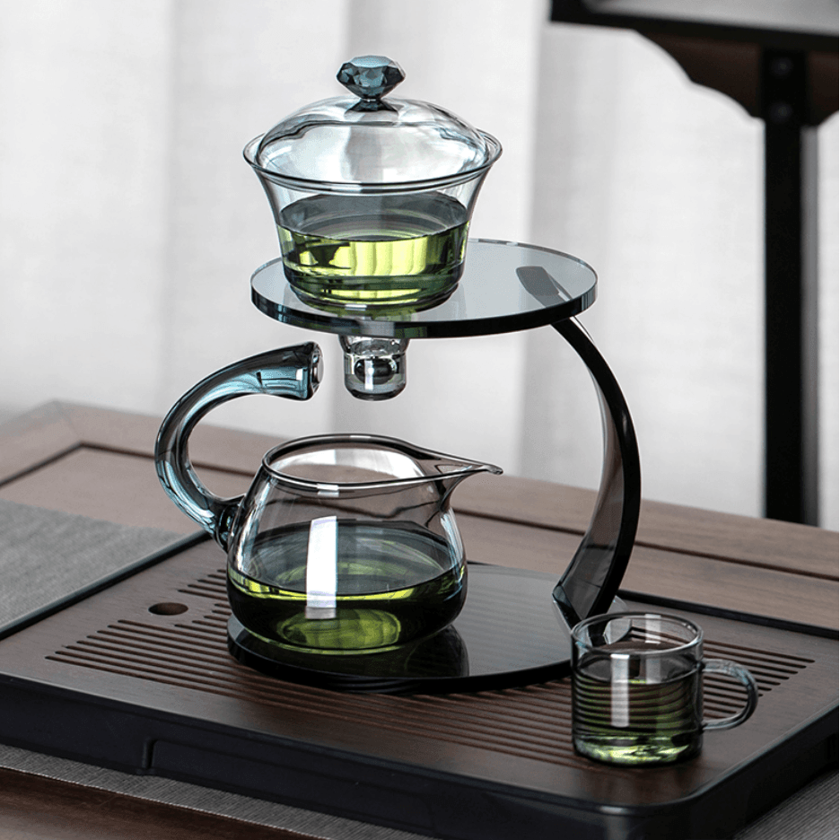 Tea Set Glass Magnetic Auto Dispenser Loose Leaf Brewing Set