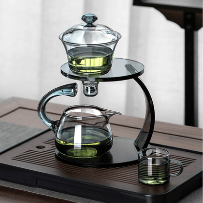 Tea Set Glass Magnetic Auto Dispenser Loose Leaf Brewing Set