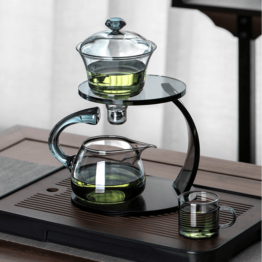 Tea Set Glass Magnetic Auto Dispenser Loose Leaf Brewing Set