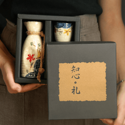 Japanese Sake Set – Sakura Ceramic Flagon Cups Tray Options