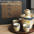 Small Flagon + 4 Cups (Rounded Wood Tray)