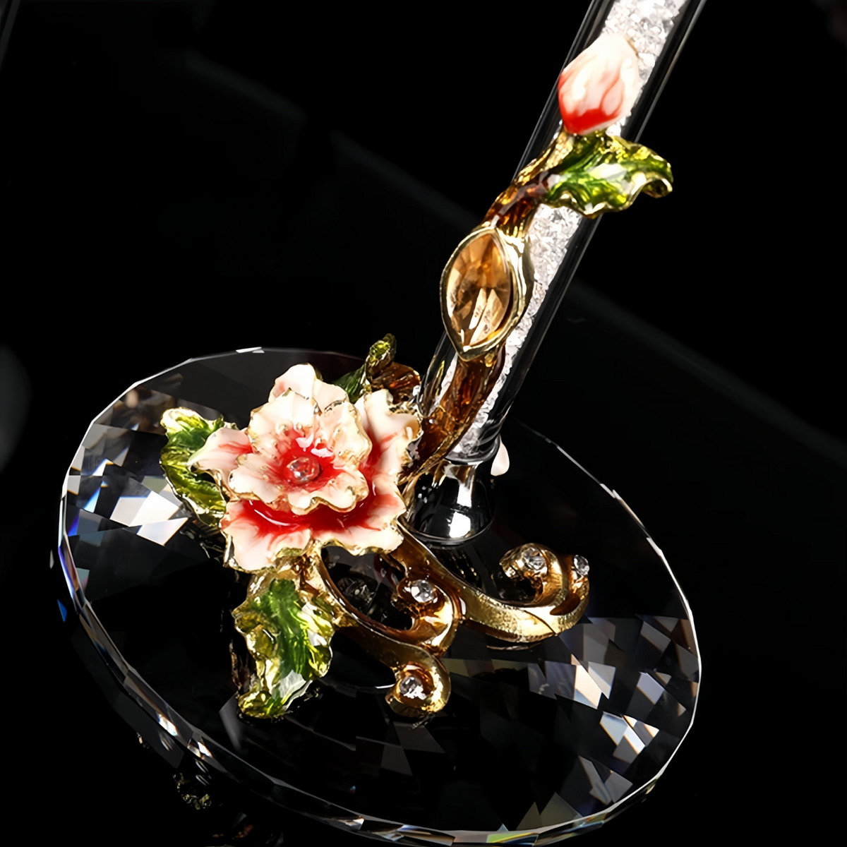 Wine Glass Set Floral Crystal with Decanter | Crimson Sapphire