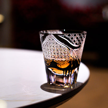 Whiskey Glass Spade Serenity – Edo Kiriko Poker Series Crystal