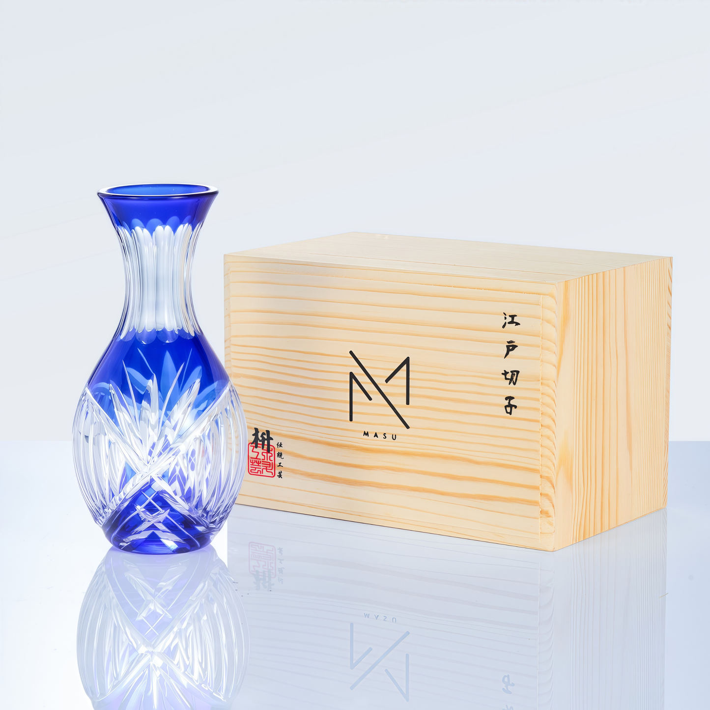Sake Set Ruri Collection | Edo Kiriko Blue Flagon & Glass 10 Patterns