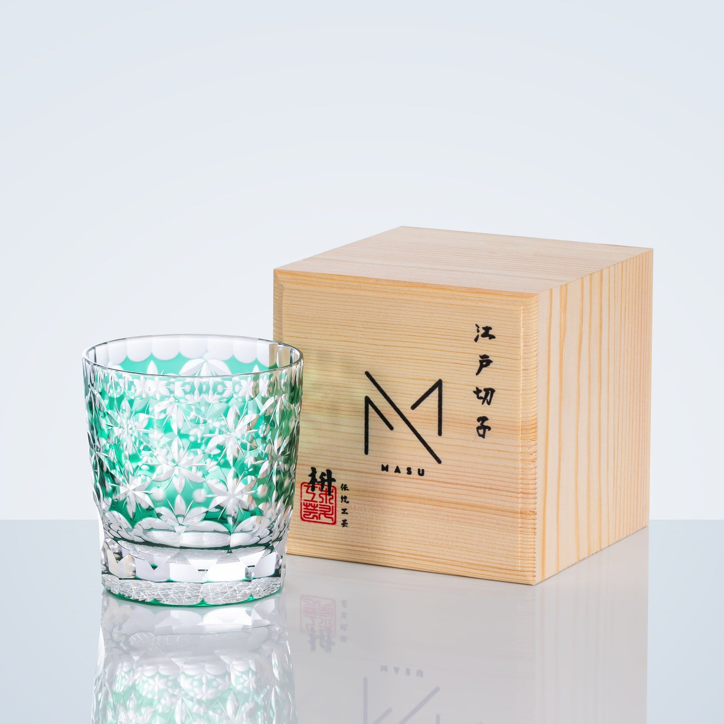 Japanese Whiskey Glass Handcrafted Kiriko Sakura Cut Crystal Tumbler
