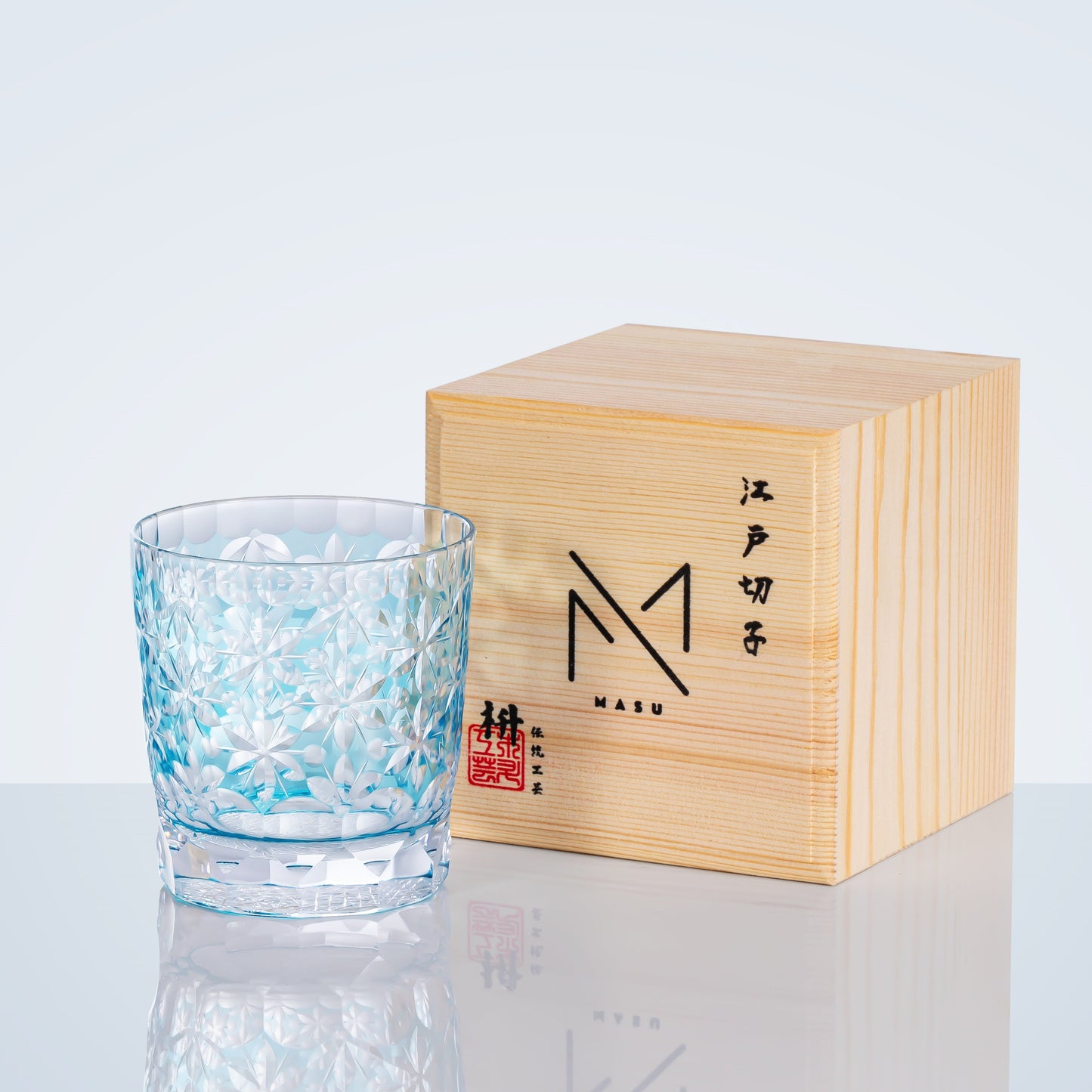 Japanese Whiskey Glass Handcrafted Kiriko Sakura Cut Crystal Tumbler
