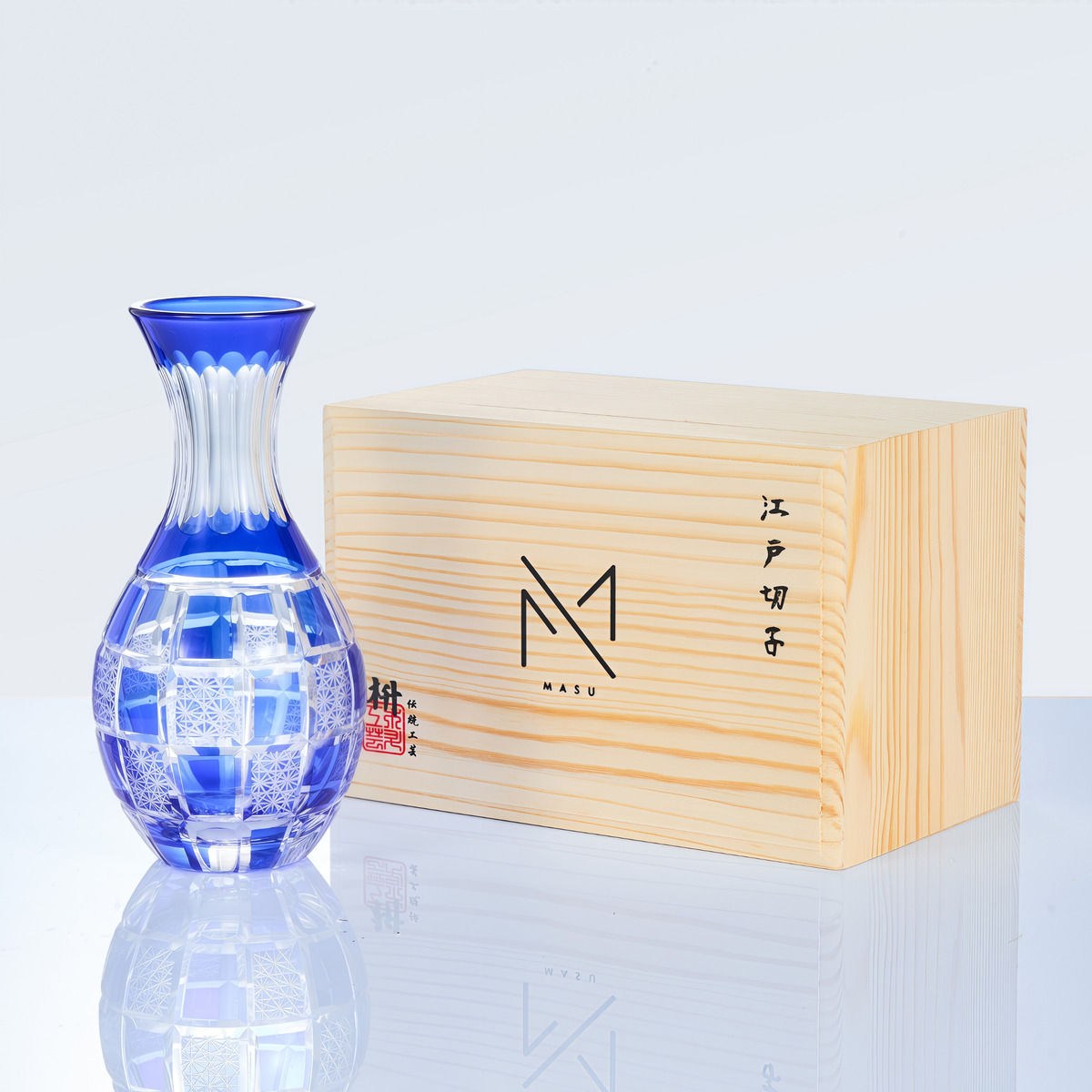 Sake Set Ruri Collection | Edo Kiriko Blue Flagon & Glass 10 Patterns