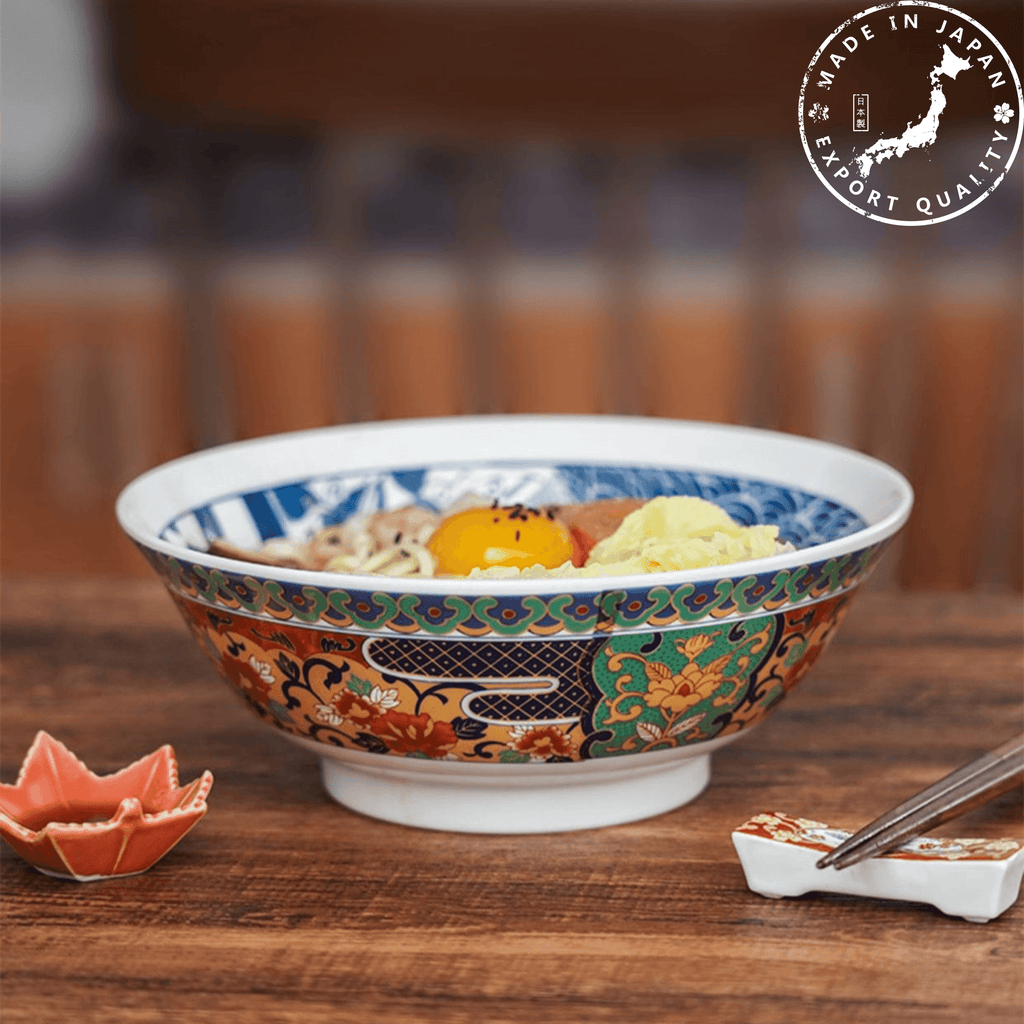 Ramen Bowl | Japanese Mino Ware Imari Handcrafted Imperial Ceramic Bowl