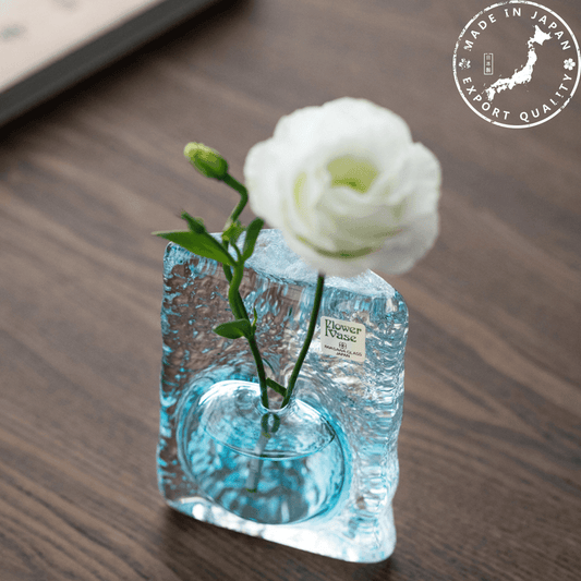 Glass Vase | Ocean Heart Handcrafted Japanese Art Glass Home Decor