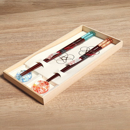 ISSOU Shio Kaze Wooden Chopsticks Wedding Gift Set His Hers Box